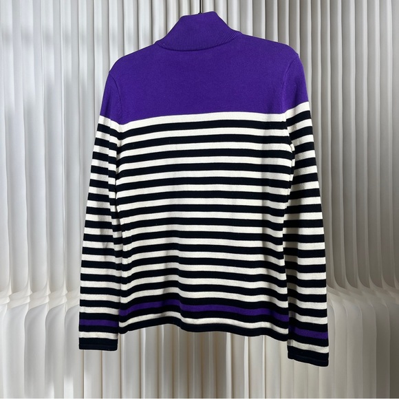 Ralph Lauren Purple and Black Striped Women’s Sweater - Picture 7 of 14